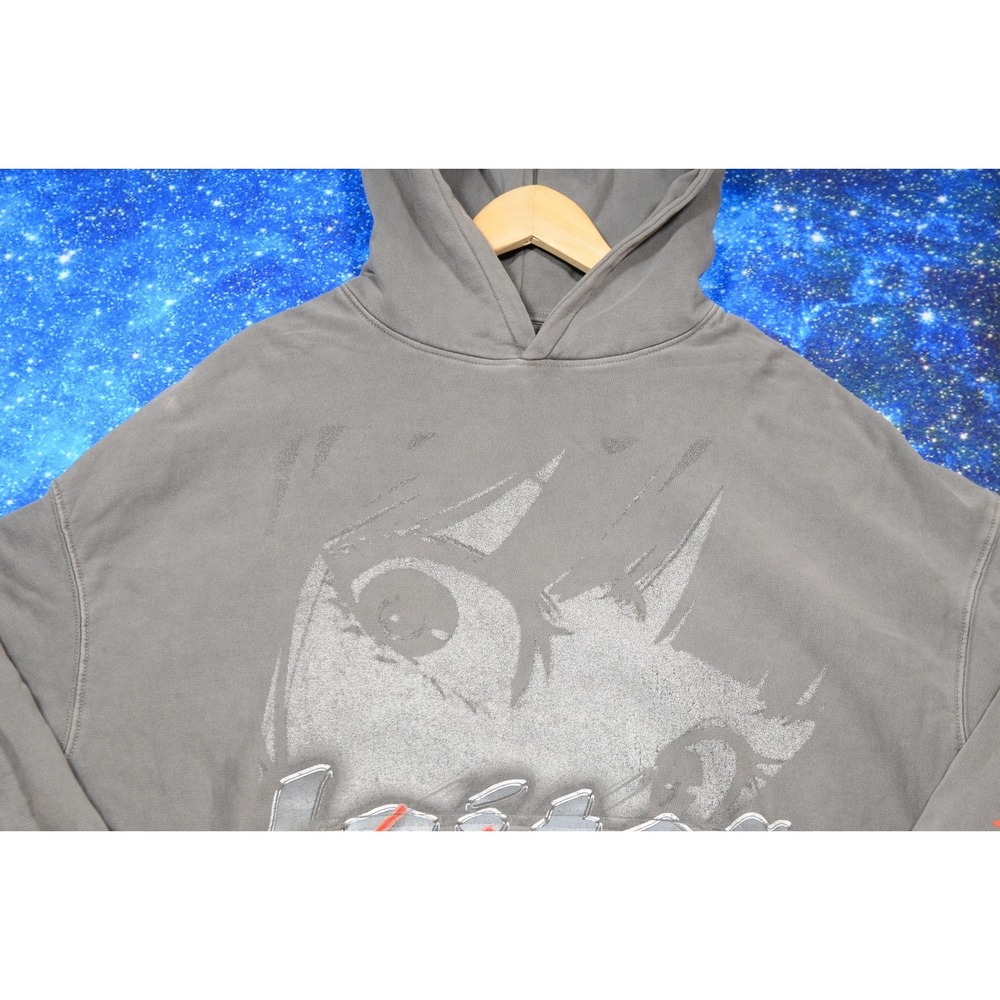 Loiter Anime Samurai Hoodie Mens Large Gray Graphic Pullover Fleece Pocket - Picture 2 of 10